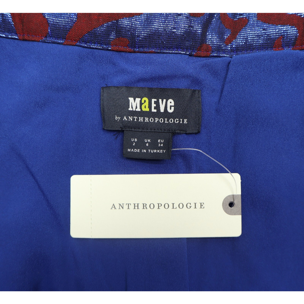 Maeve Pleated Shimmer Maxi Skirt Front Split Pockets Metallic Women's Size 2 NEW - Picture 5 of 8